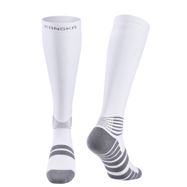 KANGKA Max2108 Compressiesokken met 20-30 mmHG Voor Hardlopen en Fitness – Wit