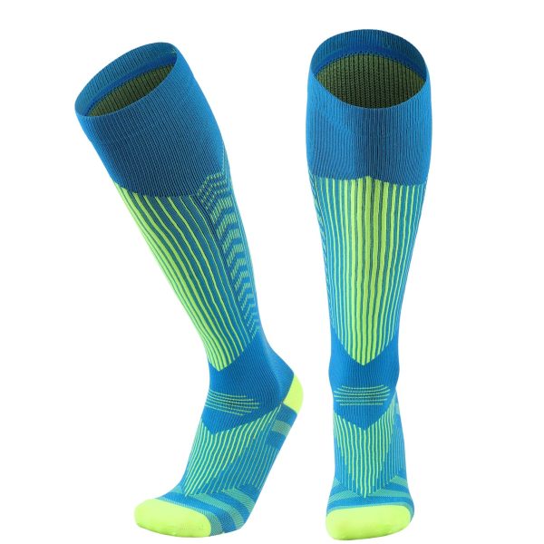 Reflecterend Hardloopsokken met 20-30mmHg – Blauw/Groen
